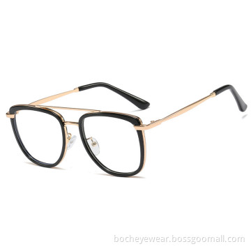 New comfortable TR90 large frame optical lens round frame metal leg anti blue light glasses can be equipped with myopia glasses